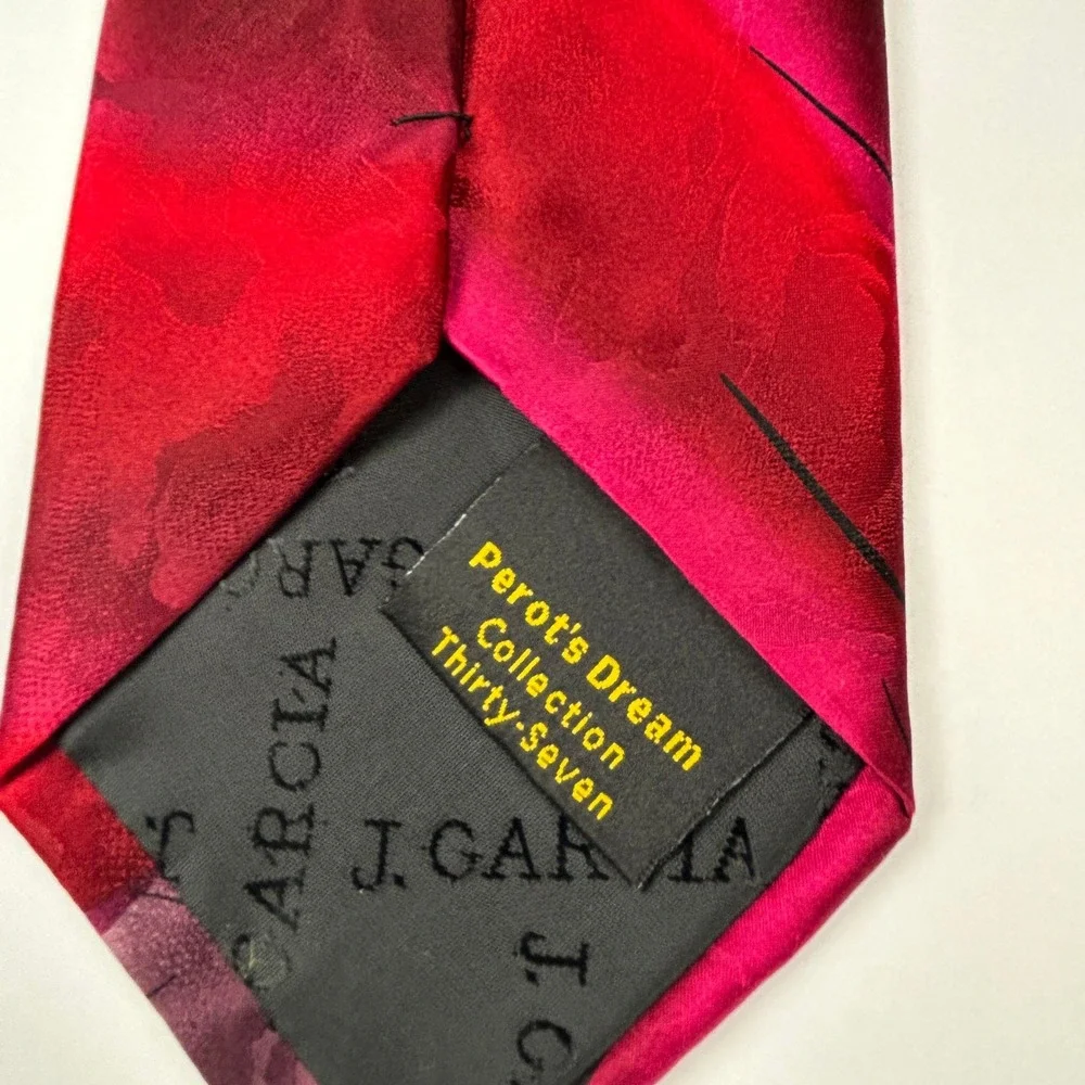 Vintage‎ 2004 J. Garcia Perot's Dream Red Abstract 100% Silk Tie China